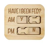 Recordatorio Magnético Alimentación Perro - Rastreador Comida Mascota Ya Alimentada con Indicación Diaria Am/PM, Suministros Comida & Agua En Madera para Perros | para Pequeño Mediano Paseo Interior