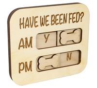 Recordatorio Magnético Alimentación Perro - Rastreador Comida Mascota Ya Alimentada con Indicación Diaria Am/PM, Suministros Comida & Agua En Madera para Perros | para Pequeño Mediano Paseo Interior