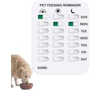 Recordatorio magnético de alimentación para mascotas: "Have I Fed the Cat?" Señal deslizante AM/PM para gatos y perros, tabla de horario diario de alimentos, evita la alimentación excesiva