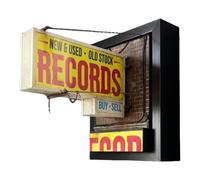 Recording Player Wall Lightbox - Retro Antique Decor Lamp, Yellow Eye Catching Studio Hanging Sign, Elegant Cafe Bedroom Living Room Lighting Accent | Vintage Atmosphere Enhancement, Music Themed