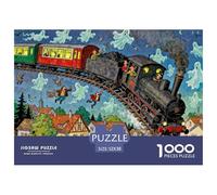 Recorrido en Tren Fantasma Puzzle De Madera Impermeable DIY Puzzles De 1000 Piezas Regalos para Adultos Colorido Rompecabezas Decoración del Hogar