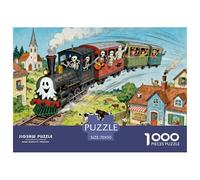 Recorrido en Tren Fantasma Puzzle De Madera Impermeable Puzzles De 1000 Piezas para Adultos Colorido Rompecabezas para Decoración del Hogar