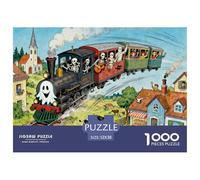 Recorrido en Tren Fantasma Puzzle De Madera Impermeable Puzzles De 1000 Piezas para Adultos Imposible Rompecabezas para Decoración del Hogar