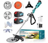 Recortador inalámbrico Traumheim 4-en-1 para Makita 950W | Motor sin escobillas, cepillo para malezas de 15 cm, sistema Tap&Go, tubo alargado, incluye 2 baterías de 4,0 Ah