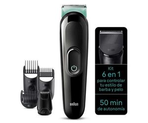 Recortadora braun series 3 mgk 3411 6 en 1 cabeza y barba negro