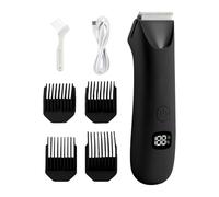 Recortadora corporal para hombres con pantalla digital - Afeitadora eléctrica USB de bajo ruido | Zonas Íntimas Pubis Testículos Torso Espalda Axilas | 4 Zuecos Incluidos | Afeitado cómodo y seguro