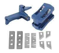 Recortadora de Bandas de Borde Manual, Herramienta de Carpintería Profesional, Plástico y Acero, para Madera Contrachapada y Melamina, Incluye 6 Cuchillas