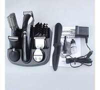 Recortadora De Barba Para Hombres,inalámbrico Cortapelos,recargable Recortador De Pelo,multifuncional 6 En 1 Kit De Aseo Para La Nariz Oído Cuerpo Negro