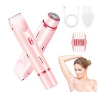 Recortadora de bikini para mujer, maquinilla de afeitar eléctrica 2 en 1 para mujer, afeitadora de bikini Dermave, IPX7 impermeable y fácil de limpiar, hoja de cerámica, tiempo de funcionamiento