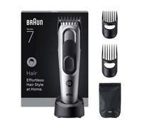 Braun Cortapelos Series 7 HC7590, Máquina De Cortar Pelo Para Hombre, +5 Accesorios De Styling, Lámina De Corte Ultra Afilada, 17 Longitudes, 50 Min De Autonomía, Lavable, Gris