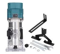 Recortadora de carpintería inalámbrica, enrutador compacto sin escobillas con batería de iones de litio de 18 V, velocidad de 6 engranajes ajustable de 10000 a 30000 RPM, diseño