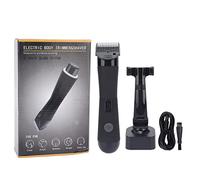 Recortadora de Cuerpo para Hombres, Cabeza de Acero Inoxidable Impermeable Recargable El¨¦ctrica, Afeitadora de Vello Corporal con Base de Carga para el Hogar o la Peluquer¨ªa