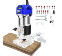 Recortadora de Madera, Recortadora de Mano 1/4 Pulgada, 6 Velocidades Variables, Recortadora Eléctrica de Mano para Madera Para Bricolaje en Madera, Accesorios de Cocina, Juntas de Encimeras