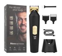 Recortadora de vello corporal e inguinal para hombres, recortadora de vello púbico, eléctrica, inalámbrica, recargable, afeitadora corporal, kit de aseo multifuncional