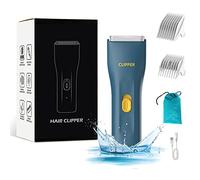 Recortadora eléctrica de vello corporal de la ingle para hombres, recortadora de bolas, mini kit de recortadora de barba para hombres, resistente al agua, color negro