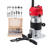 Recortadora eléctrica, herramienta de enrutador de madera, fresa for carpintería, cortadora Manual de carpintería, herramientas, enrutador, carpinteros de borde, 1200W, 35000RPM(Oorange Red)