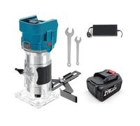 Recortadora Eléctrica Inalámbrica De 21V, Manual Madera, Grabado Con Ranuras, Máquina Tallado, Enrutador For Batería 18V Potente Y Preciso(With 4000mAh Battery)