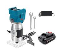Recortadora Eléctrica Inalámbrica De 21V, Manual Madera, Grabado Con Ranuras, Máquina Tallado, Enrutador For Batería 18V Potente Y Preciso(With 2000mAh Battery)