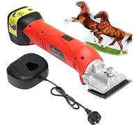 Recortadora equina profesional recargable inalámbrica, juego de cortapelos para mascotas de alta potencia de 450 W, para caballos, llamas, ganado, cabras, alpacas,Red