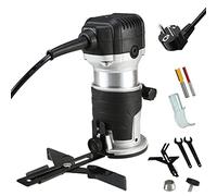 Recortadora manual eléctrica de madera, 6 velocidades, grabado de carpintería, corte de ranuras, máquina de tallado a mano, enrutador de madera, 2000W, 1/4, 8mm(Nero)