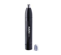 BaByliss Recortadora para Nariz y Orejas - Sistema de 2 cuchillas precisas, Funciona con pilas, Acero Inoxidable, Accesorios extraíbles de fácil limpieza, Regalo para hombres, Negro, E650E