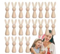 Recortes de conejo de madera, paquete a granel de 20 conejos de madera sin , suministros de manualidades de Pascua, decoración de granja, decoración de mesa de primavera pintada a mano