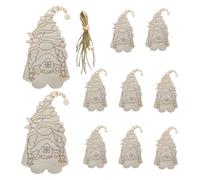 Recortes de gnomos de madera en - 10 piezas, formas artesanales sin terminar figuras de bricolaje pintables | Proyecto de arte creativo creativo Colección de rebanadas de madera sin con