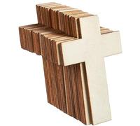 Recortes de Madera sin Terminar - Paquete de 25 piezas de madera con forma de cruz para tus proyectos de manualidades y bricolaje en madera, 6,9 cm x 10,7 cm