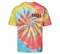 Recovered Las Vegas Raiders NFL - Tie-Dye Relaxed Camiseta by Rainbow, San Francisco 49Ers., L/grande alto