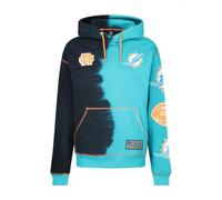 Recovered Sudadera con Capucha Miami Dolphins NFL Efecto Tinta Negro y Turquesa