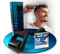 RECOVRY - Rodillo Dermaroller para hombre - Rodillo de microagujas - 190 agujas de acero inoxidable - No uso diario - También para el cuidado de la barba - Incluye Masterclass contra