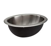 RecPro RV 10" x 13" Stainless Steel Oval Sink | Single Bowl | 1.5 Drain Hole (No Faucet)