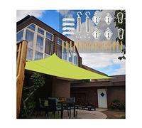 Rectangle Sun Shade Sail Canopy, Waterproof Shade Cloth Outdoor Sunshade Cover Oxford Fabric Awning Shelter with Fixing Kit for Pergola Backyard Garden Carport, Yellow-Green