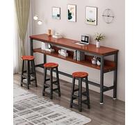 Rectangular Black Bar Table Stylish Coffee Table for Small Spaces Kitchen & Living Room Metal Frame Breakfast Bar 100/120/140/160/180x30/40 cm