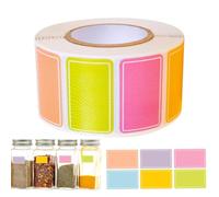 Rectangular Colored Label Stickers - 500Pcs Removable Colorful Folder Label