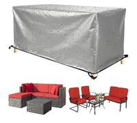 Rectangular funda para muebles de jardín111x71x75cm / Largo x Ancho x Alto Funda impermeable para sofá de patio Oxford 420D de resistencia y antidesgarros para mesas y sillas de exterior - Plata