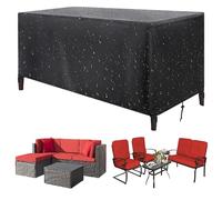 Rectangular funda para muebles de jardín160x120x150cm / Largo x Ancho x Alto Funda impermeable para sofá de patio Oxford 420D de resistencia y antidesgarros para mesas y sillas de exterior - Negro