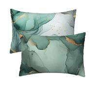 Rectangular Fundas Cojines Turquesa, Funda Almohada 40x60 cm Miedoso Patrón Juego de 2, Decorativos Cojines Sofa in Terciopelo, Protector Almohada Impresión a Doble Cara para Cama, Regalo Mujer S-13