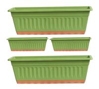 Rectangular Planter Pot, Indoor Vegetable Flowerpot Set, Garden Box with Drainage Holes, PP Plant Container, Growing Planter with Modern Style, Windowsill Garden Pots for Home Patio
