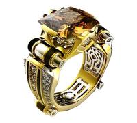 Rectangular Zircon Ring, Vintage Copper Wide Band Ring, Vintage Charm Copper Zircon Rings, Wide Band Zircon Ring, Vintage Copper Ring Rectangular Zircon, Easy To Use, Portable for Datings