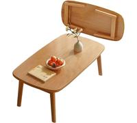 Rectángulo De Mesa De Café Plegable Portátil Pequeño, Piso, Mesa Baja, Espacio Pequeño De Tatami Japonés, para Dormitorio, Sala De Estar, Balcón, Sin Ensamblaje(Size:80CM,Color:Primary Color)