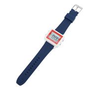 Rectángulo Digital Deportivo Rectángulo, Dual Time Digital Electronic Watch Cronograph for Fitness (Banda Azul de Dial White)