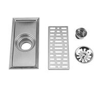 Rectángulo Drenaje de Piso Acero Inoxidable Corrosión Alto Grado Drenaje rápido Drenaje de baño Ducha de baño Desechos de la Cocina de la Plataforma de Servicio Pesado 20x10 cm 1pc