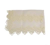 Rectángulo Europeo Bordado CaféMantel, 50 * 100cm Café Té Reutilizable Polvo Cubierta Poliéster Para Sala de Estar (Blanco)
