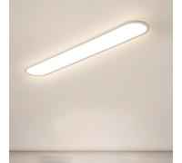 Rectángulo LED 120cm 64W Luz de Techo Sala de Estar 10%-100% Lámparas de Techo Regulable con Mando a Distancia 2700K-6500K Iluminación de Techo Baño Espectro Completo para Pasillo (Blanco,100CM 56W)