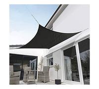 Rectángulo Sun Shade Vail Impermeable, 3m x 4m Toldos de protección Solar Negra con dospes de jardín con 4 Cuerdas, Bloque ultraviol