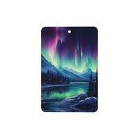 Rectángulo WZYWHJ aurora boreal impresiones de pintura para coche, 6 piezas, tarjeta de fragancia colgante, ambientador de coche