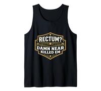 ¿Recto? Maldito Casi Matado Em Divertido Papá Broma Juego de Palabras Divertido Camiseta sin Mangas