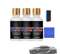 Recubrimiento Cerámico Protector Abrillantador para Autos, Agente de Reparación y Cuidado de Recubrimiento de Cristal Micromolecular, Agente de Reacondicionamiento de Piezas de Plástico (3Pcs)