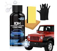 Recubrimiento de cerámica para coche, 50 ml, protector de pintura, kit de sellador de pulido para coche, con guantes de esponja para detalles de vehículos, mantenimiento de garaje, limpieza de